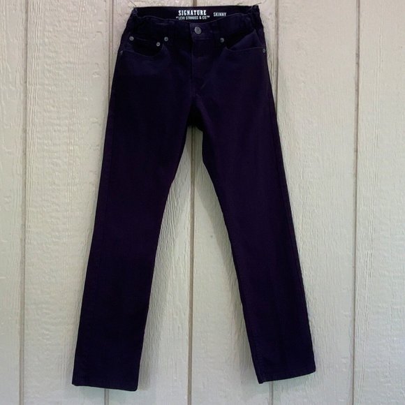 SIGNATURE by LEVI’S Girls Skinny Black Jeans Size 12 Regular Adjustable Waist - Picture 1 of 7